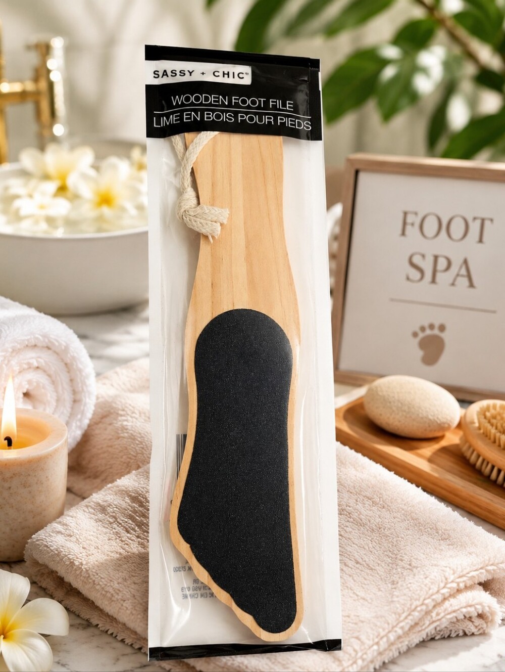 WOODEN FOOT FILE SPA PEDICURE TOOL 1-PIECE